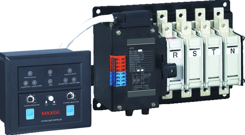 ATS3 Conmutación automática + controlador. Tipo 1-0-2 de 4 polos